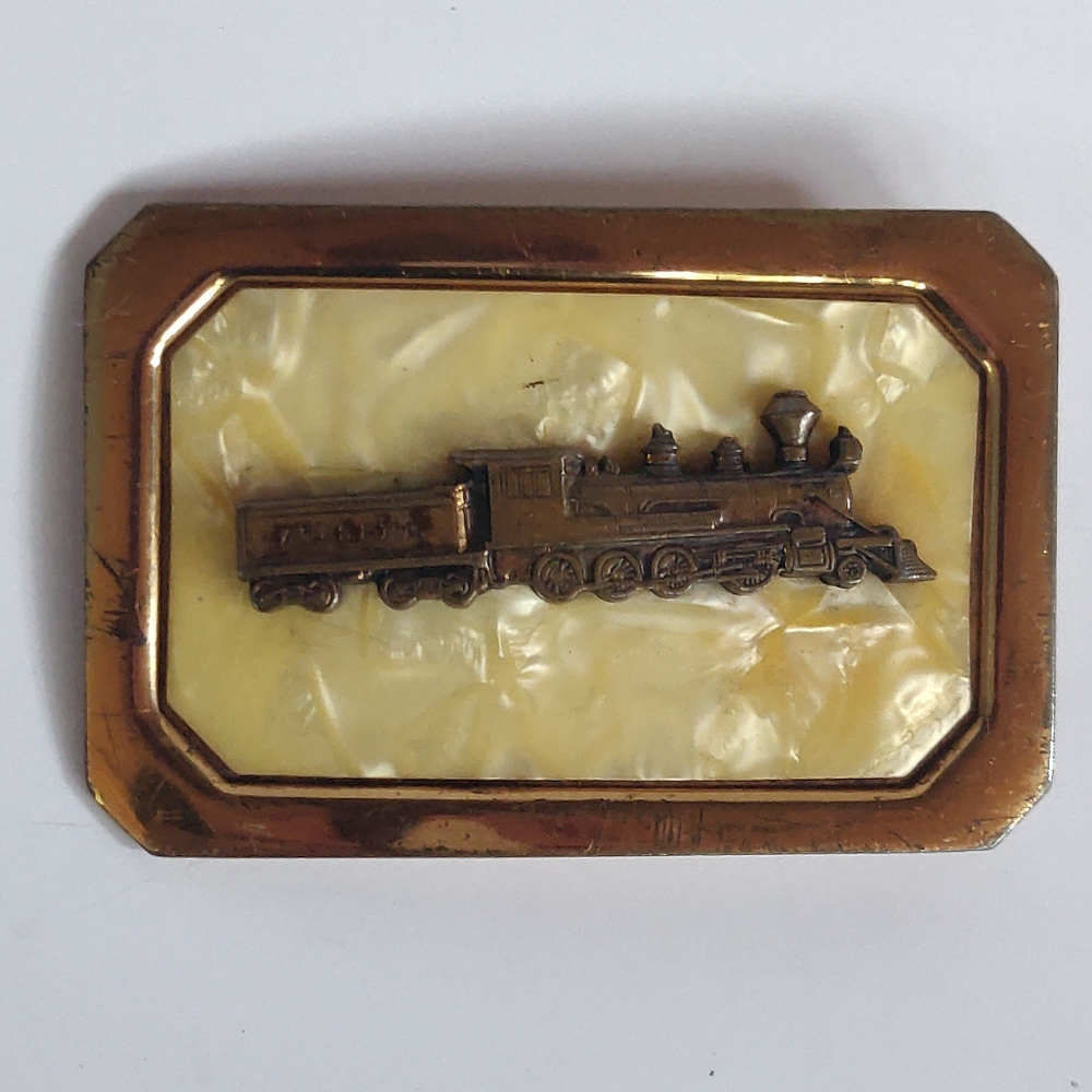Vintage Atchison Topeka Santa Fe Railway Gold Tone Belt Buckle A.T. & S.F.R.R.